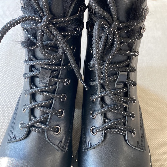 Free People and Anthropologie NWT Bibi Lou Black Combat Boots. Comfortable fun! - Picture 3 of 6